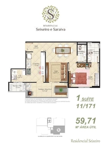 Apartamento em Campo da Aviação, Praia Grande/SP de 60m² 1 quartos à venda por R$ 349.000,00