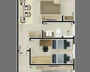 Apartamento a venda em Hortolândia com dois quartos e sacada no residencial Torres do Jard