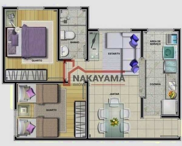 Apartamento com 2 quartos semi mobiliado - Londrina/PR
