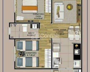 Apartamento com 43,67m² à venda no Bairro N. Sra das Graças