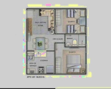 Apartamento para venda tem 39 metros quadrados com 2 quartos em Vila Nova Aliança - Jacare