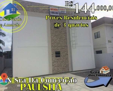 Apartamento para venda tem 52² com 3 quartos Em N. Sra. da Conceição/Paulista/PE - 144 MIL