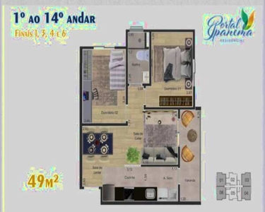 Apartamentos Casa Verde e Amarela 2 Dormitórios 49 m² Varanda Residencial Ipanema Zona Nor