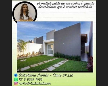 Casa para venda possui 56m² quadrados com 2/4 sendo um com suíte, em Conceição - Feira de