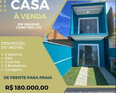 Casas à venda em Unamar - Cabo Frio / RJ, Duplex na Praia!