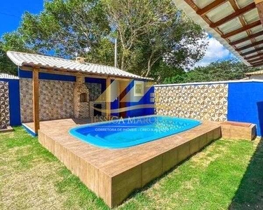 Linda casa 2 quartos, com piscina e área gourmet em Unamar, Tamoios - Cabo Frio - RJ