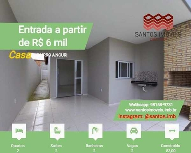 SI: Casa no bairro Ancuri, com entrada a partir de R$ 6 mil, 2 suítes, Programa Casa Verde