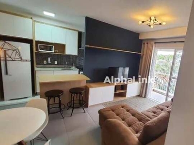 Apartamento com 1 dormitório para alugar, 50 m² por R$ 3.998,00/mês - Alphaville - Barueri