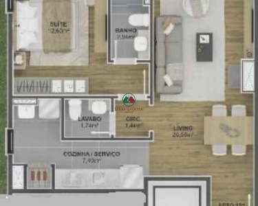 Apartamento em construção 1 dormitório a venda no Bairro Planalto em Gramado -Modena Resid