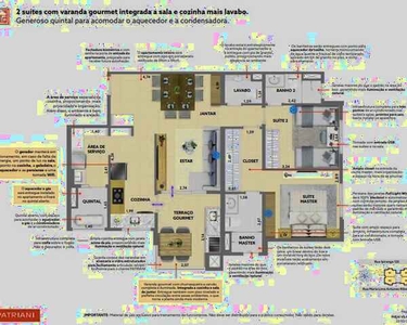 Apartamento para venda tem 87 metros quadrados com 2 quartos