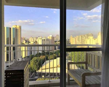 Ibirapuera Apartamento mobiliado 2 dormitórios andar alto próx Parque metrô Itaim V Clemen