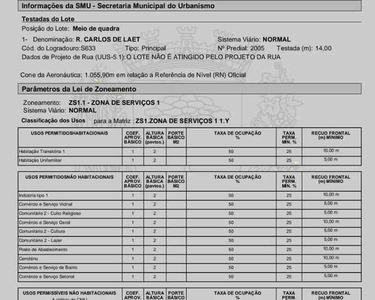 TERRENO A VENDA NO HAUER, 14X55 770M² NO TOTAL, ZONEAMENTO ZS1.1. ZONA DE SERVIÇOS 11.Y