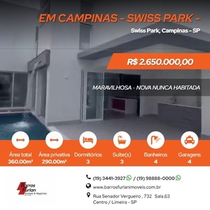 Casa em Condomínio - Campinas, SP no bairro Swiss Park