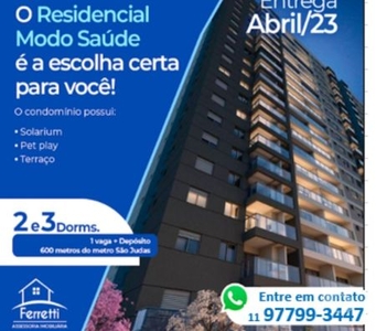 Aptos novos 2 e 3 dorms c suíte. Bairro Saúd ótimos preços.