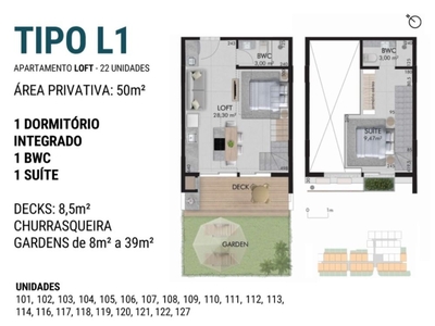 Loft em Barra da Lagoa, Florianópolis/SC de 59m² 1 quartos à venda por R$ 605.000,00