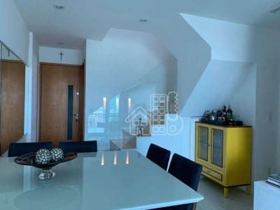Cobertura com 3 dormitórios à venda, 240 m² por r$ 1.350.000,00 - santa rosa - niterói/rj