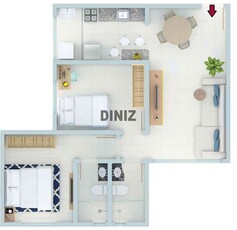 Apartamento com 2 quartos à venda no bairro Santa Mônica, 52m²