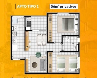 Apartamento à venda 2 Quartos com churrasqueira a carvão - Pedra Branca/Palhoça