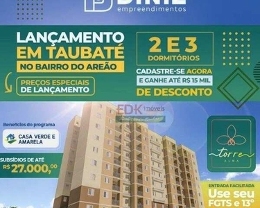 Apartamento com 2 dormitórios à venda, 56 m² por R$ 225.000,00 - Areão - Taubaté/SP