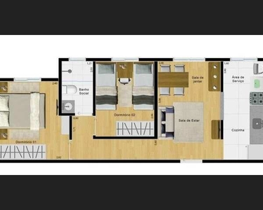 Apartamento novo a venda possui 45 metros quadrados com 2 quartos em Jardim Mauá - Mauá