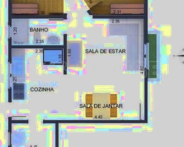 Apartamento para Venda em Cotia, Outeiro de Passárgada, 2 dormitórios, 1 banheiro, 1 vaga