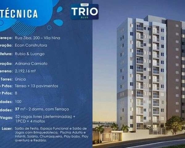 Apartamento para venda tem 35 e 37 m² com e sem varanda, 2 quartos em Vila Nina - São Paul