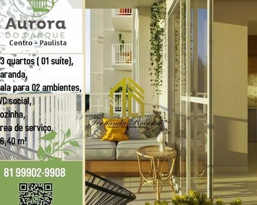 Apto para venda com 56 m² com 3 quartos, suite e varanda em Centro - Paulista - PE