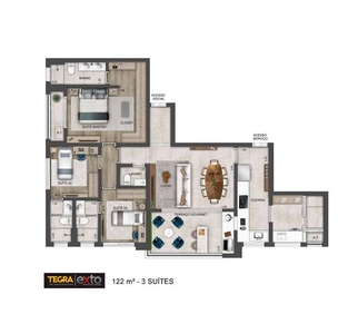 Apartamento com 3 Quartos e 4 banheiros à Venda, 122 m² por R$ 1.845.000