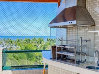 Cobertura pé na areia e vista mar 3 dormitórios, 150 m² - venda por r$ 4.000.000 ou aluguel por r$ 12.000/mês - riviera de são lourenço - bertioga/sp