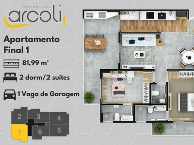 Apartamento em Vila Mirim, Praia Grande/SP de 81m² 2 quartos à venda por R$ 472.000,00
