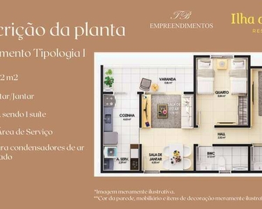 Apartamento para venda possui 58 metros quadrados com 2 quartos em Turu - São Luís - MA