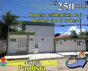 Duplex Residencial com 77m² de 3 quartos COM 3 SUITES em Janga - Paulista - PE - 250 MIL