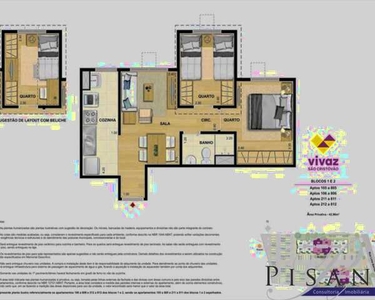 Vivaz São Cristovão, 1 e 2 qtos com 43m², lazer completo, localizaçao privilegiada