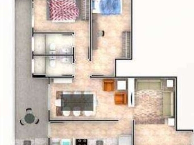 Apartamento com 2 dormitórios à venda, 84 m² com entrada á partir de r$ 55.000 - caiçara - praia grande/sp