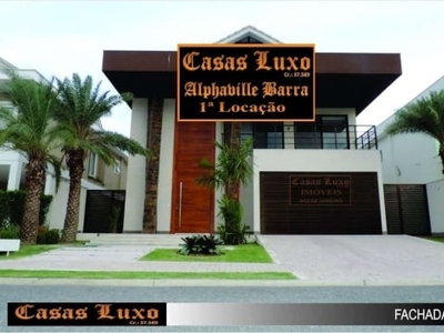 Casa em alphaville - barra da tijuca - luxuosa, 4 suítes, mobiliada, 1ª locação, 4vgs. 676,00m²