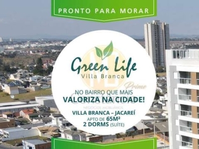 Green life villa branca - 2 dormitórios sendo 1 suíte - 65 m² - jacareí