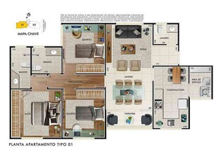 Apartamento com 3 quartos à venda no bairro Buritis, 90m²