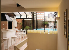 Cobertura duplex, piscina aquecida, churrasqueira, lareira, 4 quartos, 3 vagas, decorada, champagnat