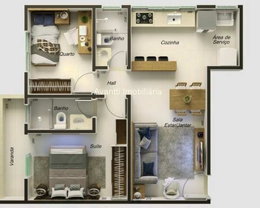 Apartamentos à venda no Bairro Pampulha com 2 quartos (opção de suíte) e elevador