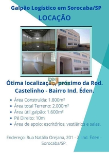 Galpão para alugar no bairro Iporanga, 1800m²