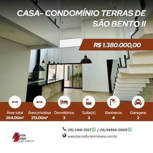 Casa em Condomínio - Limeira, SP no bairro Terras de São Bento II