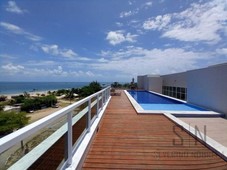 Apartamento na Praia de Formosa - 56,32m² Frente Mar - 02Qtos,1St,Varanda, Área de Lazer