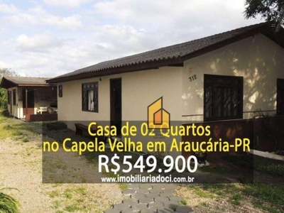 Casa de 02 quartos no capela velha em araucária-pr - a venda por r$ 549.900,00