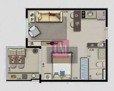 Apartamento com 1 dormitório à venda, 37 m² por R$ 283.400,00 - Rudge Ramos - São Bernardo