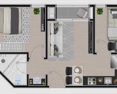 APARTAMENTO com 3 dormitórios à venda por R$ 348.793,40 no bairro Cidade Industrial - CURI