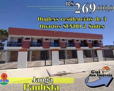 Duplex para venda tem 77 M² com 3 quartos E 2 Suites no Janga/Paulista/PE - A Partir de 26