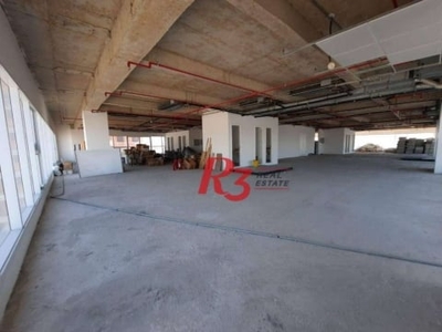 Andar corporativo para alugar, 827 m² - gonzaga - santos/sp