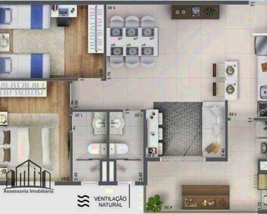 Apartamento Lindo com 2 dormitórios à venda, 70 m² por R$ 371.000 - Jardim Oriente - São J