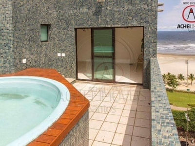 Cobertura Frente Praia Com vista pro Mar, com 2 dormitórios, 1 suite, Com Piscina, 2 vagas, à venda, 160 m², por R$ 1.010.000 - Pompeia - Santos/SP