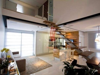 Apartamento duplex tipo loft para venda no bairro do tatuapé com 1 dorm sendo 1 suíte, 2 vagas, 82 metros.